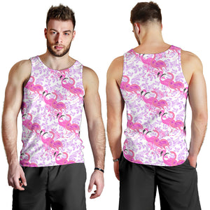 Pink flamingo flower pattern Men Tank Top