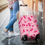 Cherry Flower Pattern Pink Background Luggage Covers
