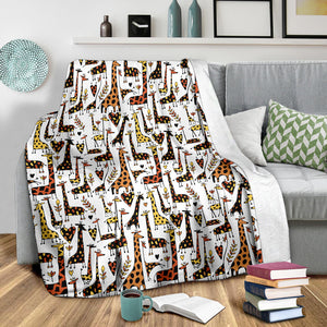 Giraffe Pattern Print Design 05 Premium Blanket
