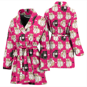 Guinea Pig Pattern Print Design 01 Women's Bathrobe