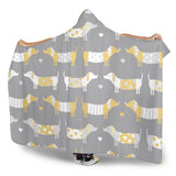 Cute Dachshund Dog Pattern Hooded Blanket