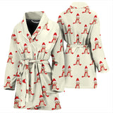 Golden Retriever Pattern Print Design 01 Women's Bathrobe