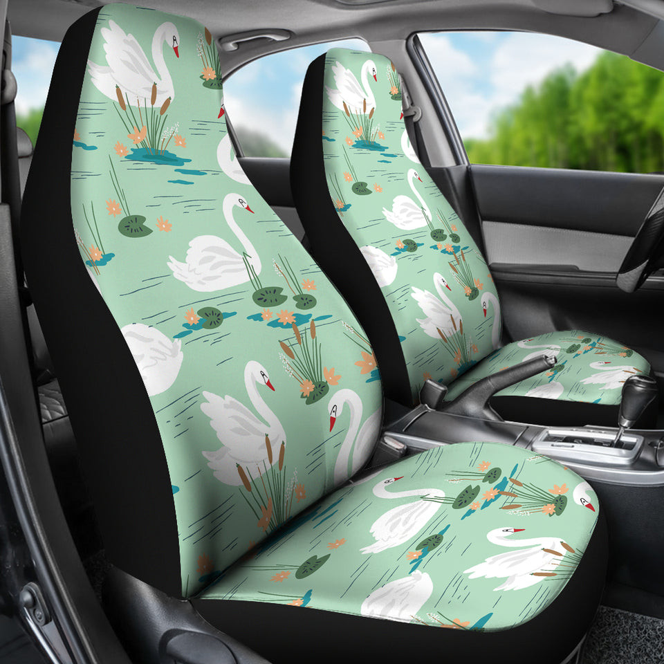 White Swan Lake Pattern  Universal Fit Car Seat Covers