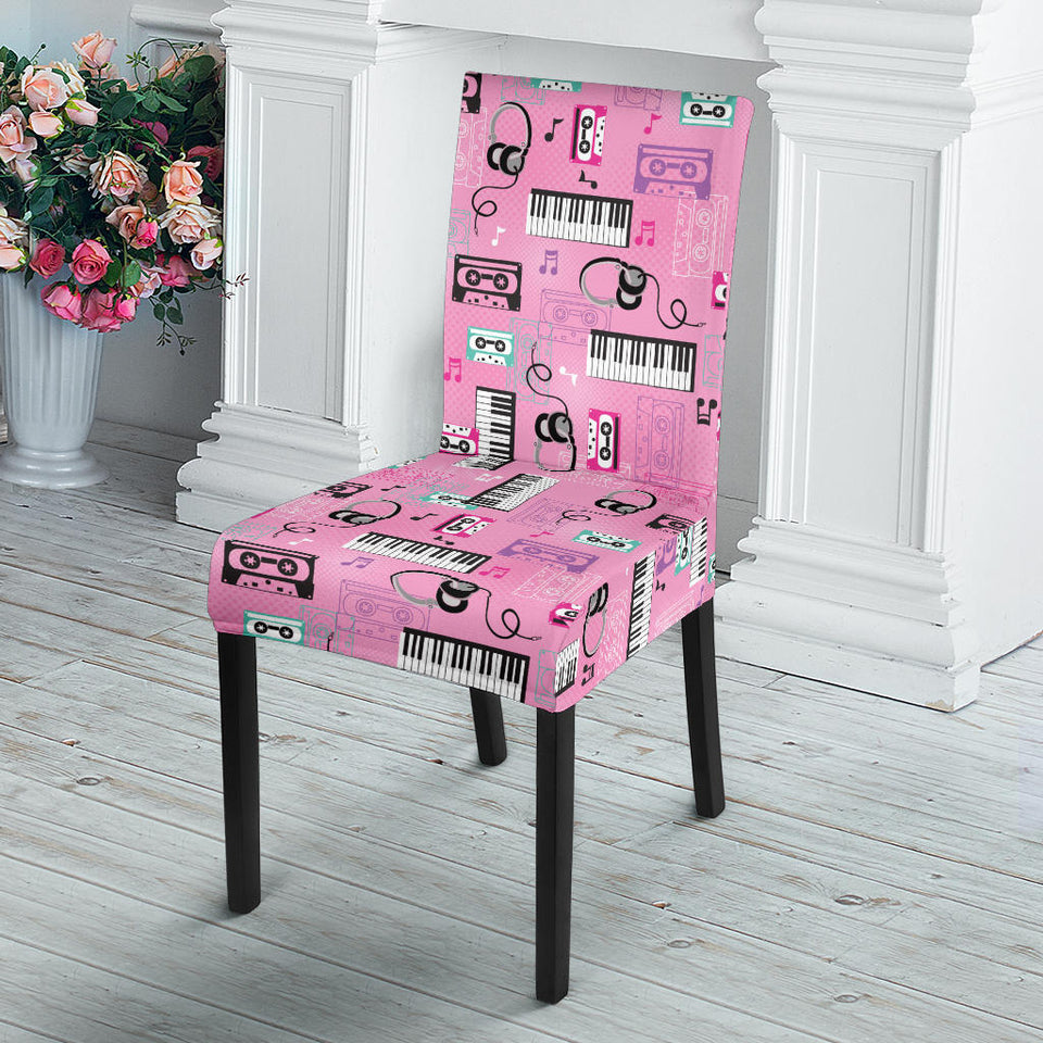 Piano Pattern Print Design 01 Dining Chair Slipcover