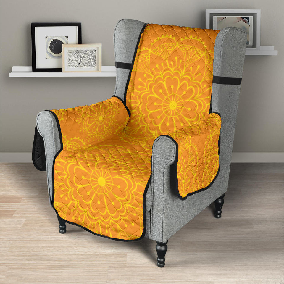 Orange traditional indian element pattern Chair Cover Protector