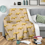 Rhino Yellow Theme Pattern Premium Blanket