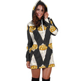 French Fries Dark Background Women'S Hoodie Dress