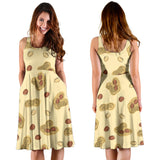 Peanuts Design Pattern Sleeveless Midi Dress
