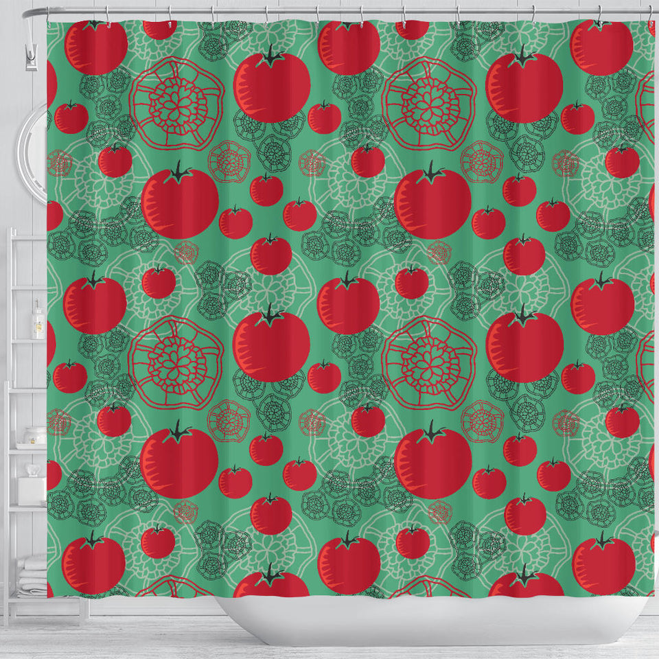 Tomato Design Pattern Shower Curtain Fulfilled In US