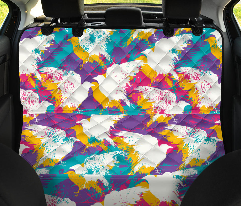 Colorful Crow Illustration Pattern Dog Car Seat Covers
