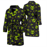 Alien Pattern Print Design 02 Men's Bathrobe