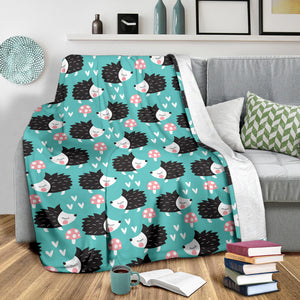 Hedgehog Pattern Print Design 03 Premium Blanket
