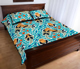 Cute sea otters fishe sea urchin pattern Quilt Bed Set