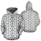 Arabic Gary Pattern Zip Up Hoodie