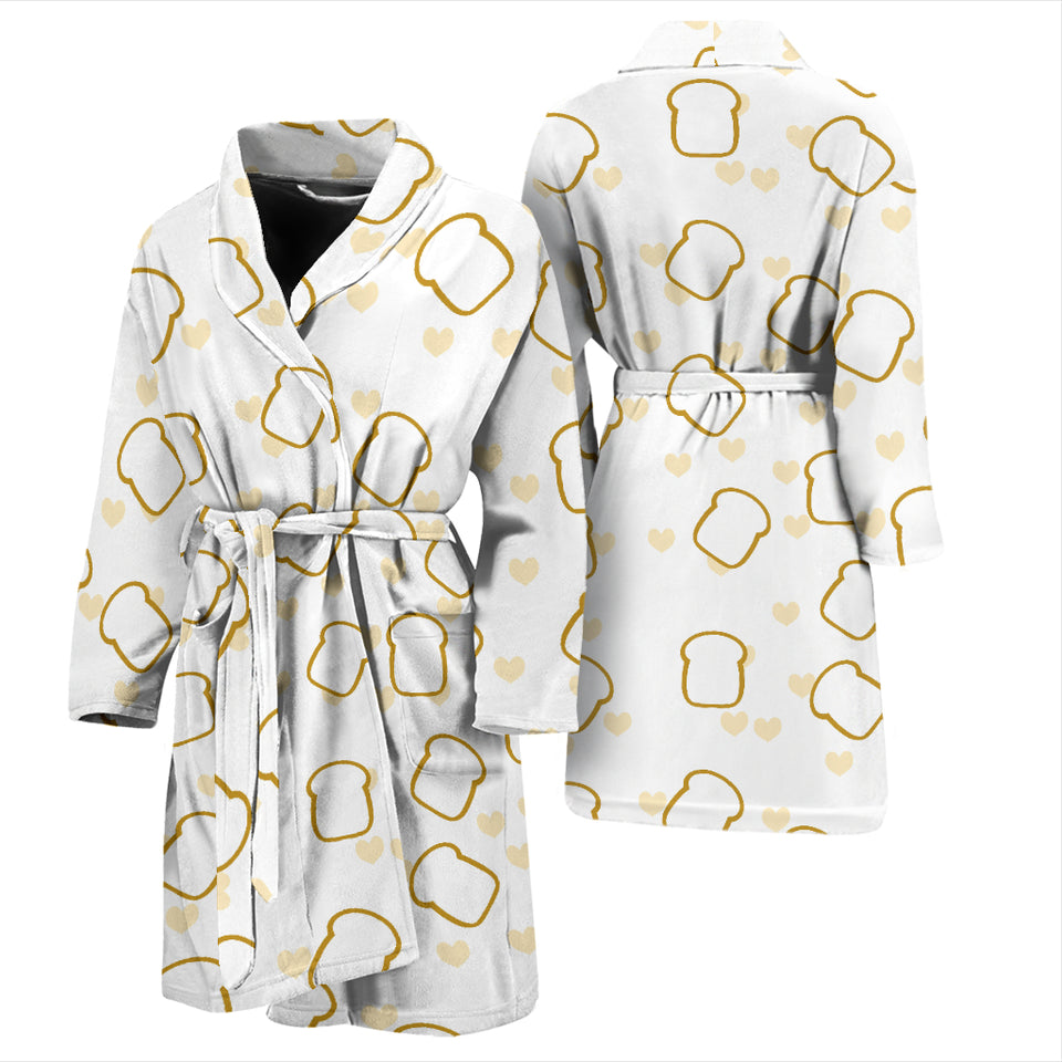 Bread Toast Pattern Print Design 01 Men's Bathrobe