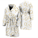 Bread Toast Pattern Print Design 01 Men's Bathrobe