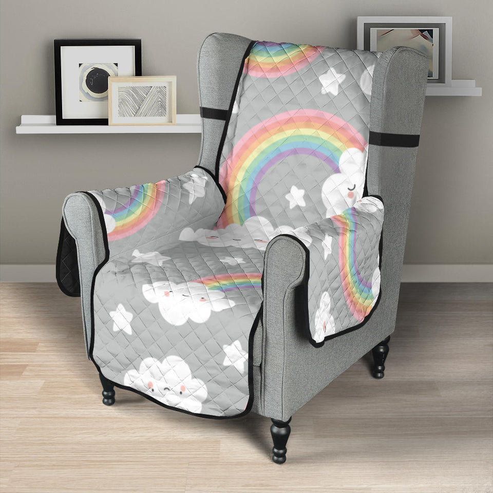 Cute rainbow clound star pattern Chair Cover Protector