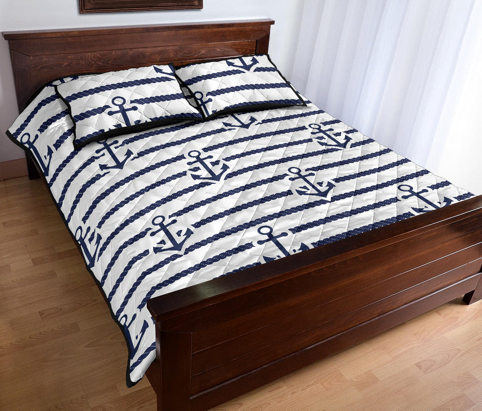 Anchor rope nautical  pattern Quilt Bed Set