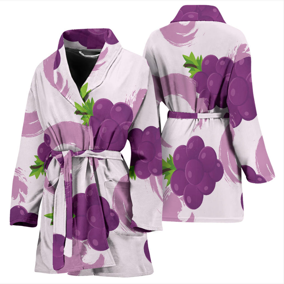 Cute Grape Pattern Women'S Bathrobe