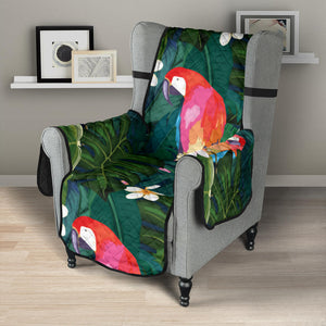 Parrot Palm tree leaves flower hibiscus pattern Chair Cover Protector