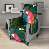 Parrot Palm tree leaves flower hibiscus pattern Chair Cover Protector