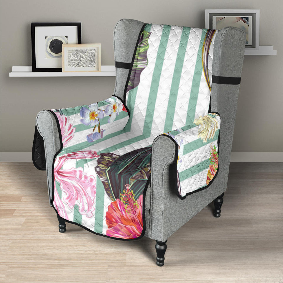 Colorful orchid flower pattern Chair Cover Protector