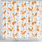 Cute Tribal Fox Pattern Shower Curtain Fulfilled In US