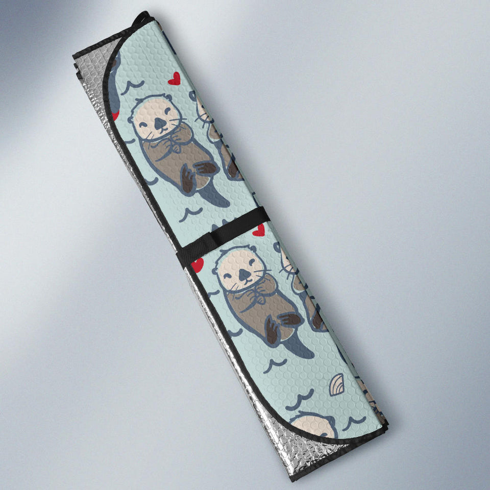Lovely Sea Otter Pattern Car Sun Shade
