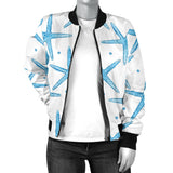Watercolor Starfish Pattern Women'S Bomber Jacket