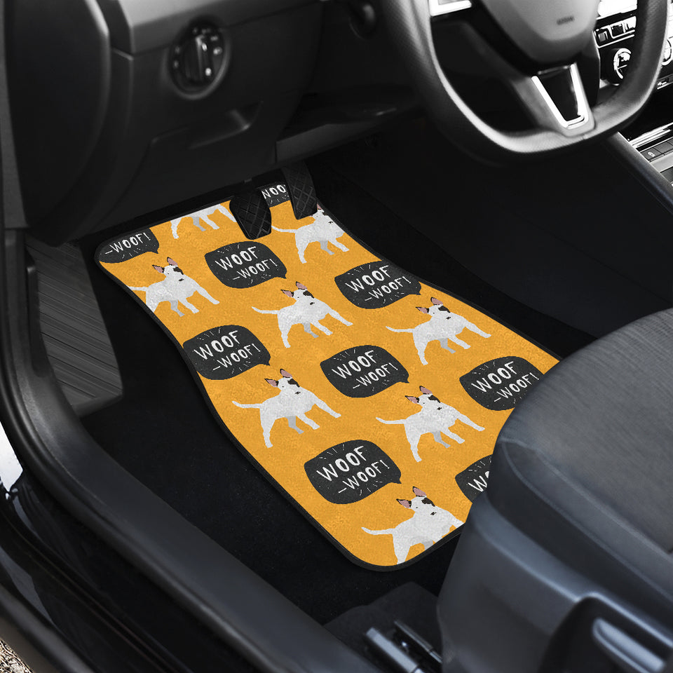 Bull Terrier Pattern Print Design 03 Front and Back Car Mats