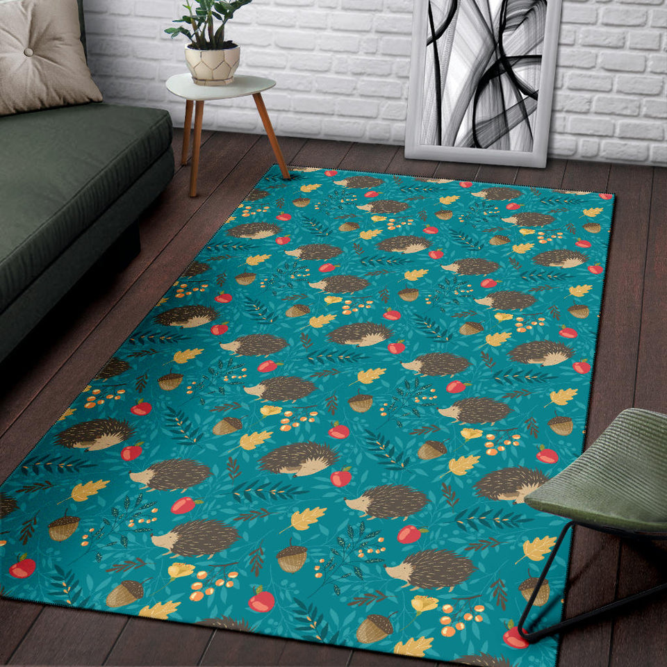 Hedgehog Pattern Print Design 01 Area Rug