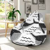 Black Whale Pattern Bean Bag Cover