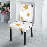 Hand Drawn Gold Black Star Pattern Dining Chair Slipcover