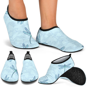 Dragonfly Pattern Blue Background Aqua Shoes