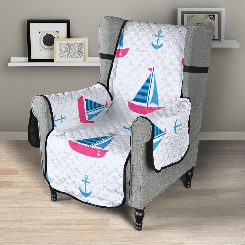 Sailboat anchor pattern Chair Cover Protector