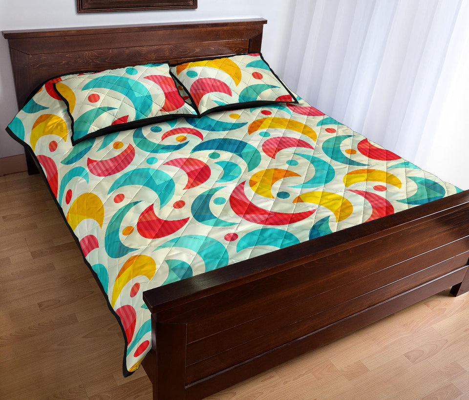 Colorful moon pattern Quilt Bed Set