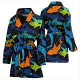 Colorful Shark Women'S Bathrobe
