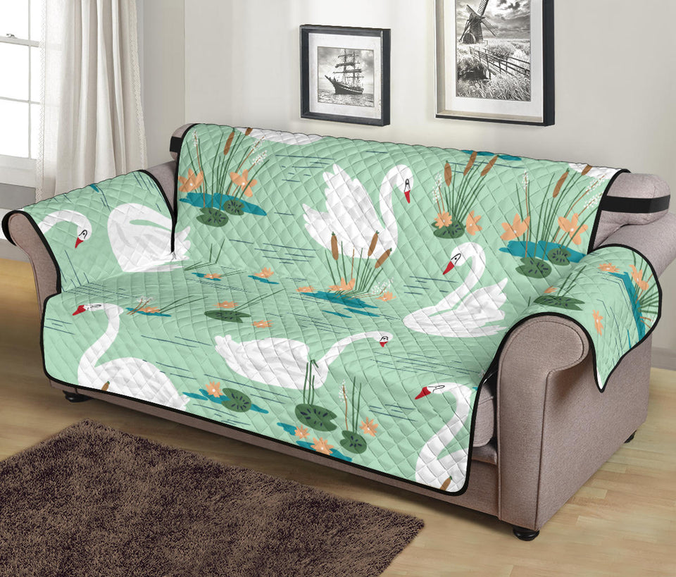 White swan lake pattern Sofa Cover Protector