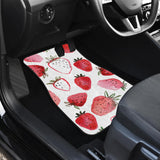 Watercolor Hand Drawn Beautiful Strawberry Pattern Front And Back Car Mats
