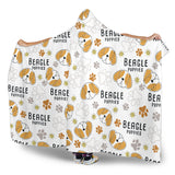 Cute Beagle Dog Pattern Background Hooded Blanket