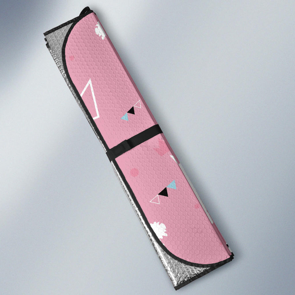 Llama Alpaca Pink Background Car Sun Shade