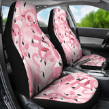 Pink Flamingos Pattern Background Universal Fit Car Seat Covers