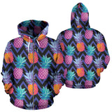 Pineapples Pattern Zigzag Background Zip Up Hoodie