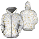 Christmas Tree Christmas Element Silver Gold Pattern Zip Up Hoodie