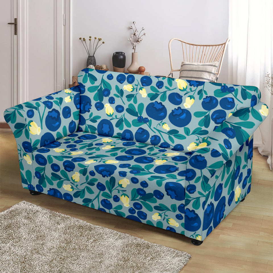 Blueberry Design Pattern Loveseat Couch Slipcover