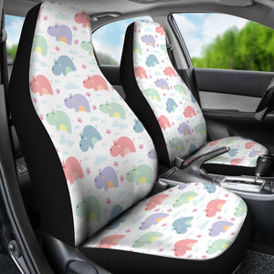 Hippopotamus Pattern Print Design 03 Universal Fit Car Seat Covers