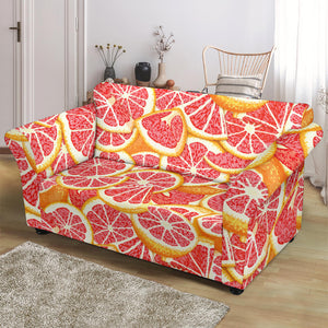 Tropical Grapefruit Pattern Loveseat Couch Slipcover