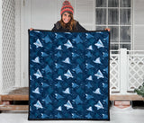 Stingray Pattern Print Design 04 Premium Quilt