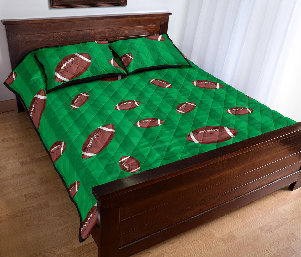 American football ball field background Quilt Bed Set
