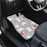Cute Polar Bear Christmas Snow Pattern Front And Back Car Mats